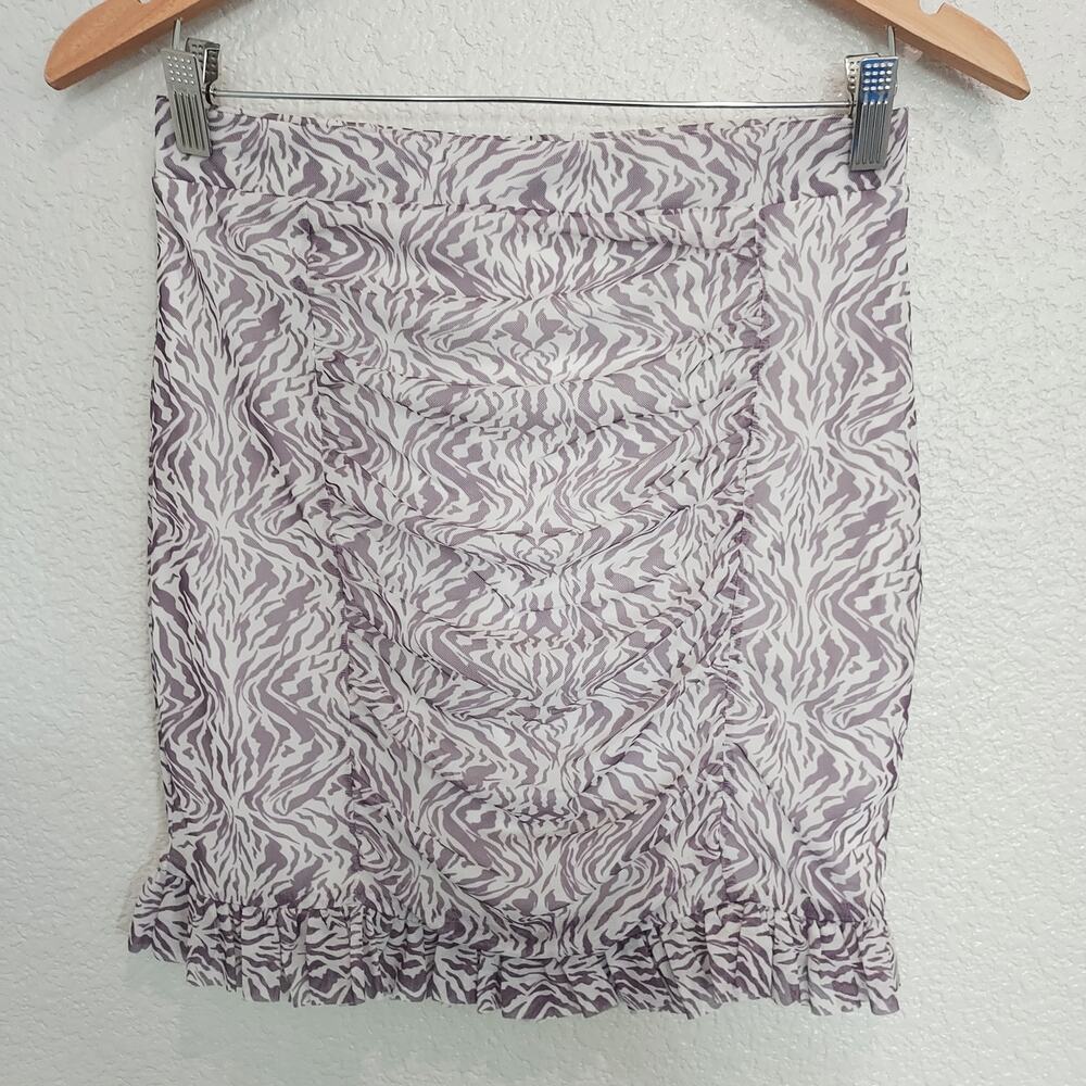 Free People Purple Zebra Print Mini Skirt Size S